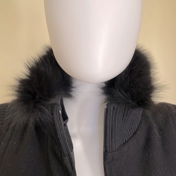 Pendleton Fox Collar Merino Wool Black Zip Front Vest. Size L. PM/A1651 - Picture 4 of 10